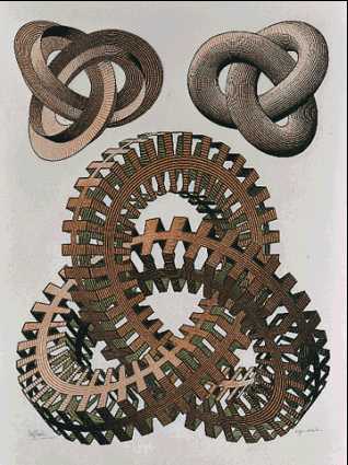 Le noeud de tr�fle vu par Escher